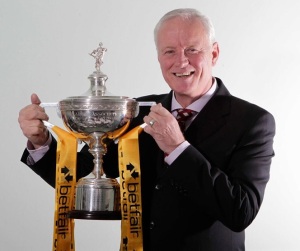 World Snooker Chairman Barry Hear with the Betfair World Championship Trophy