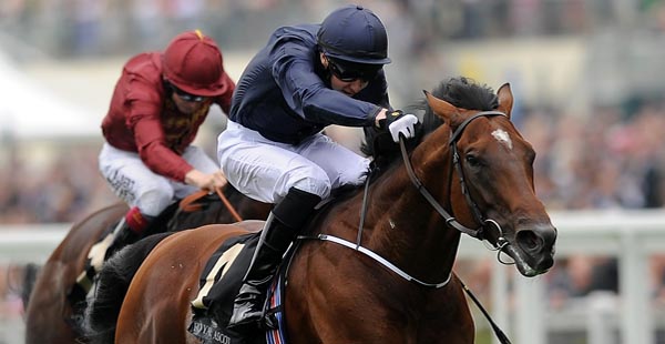 Jockey Joseph O'Brien claimed his first win in the Juddmonte International Stakes onboard Declaration of War